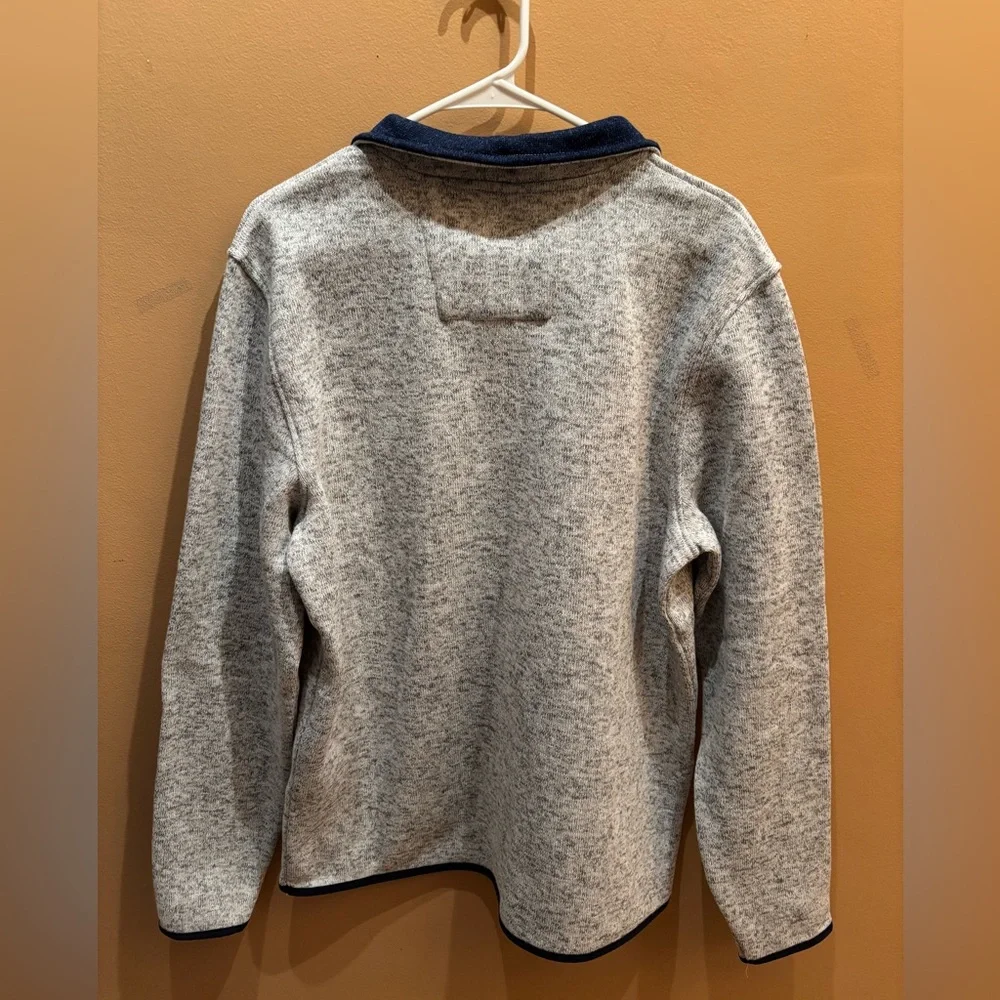 Nautica Mens Heather Gray Half Zip Pull Over Sweater Size Large